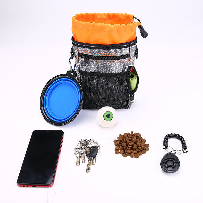 Multi-function Dog Training Bag with Folding Bowl, Garbage Bags